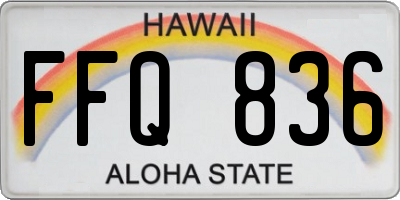 HI license plate FFQ836