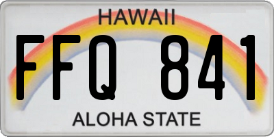 HI license plate FFQ841