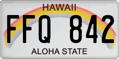 HI license plate FFQ842