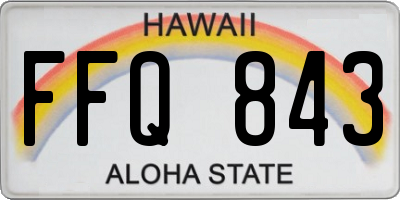 HI license plate FFQ843