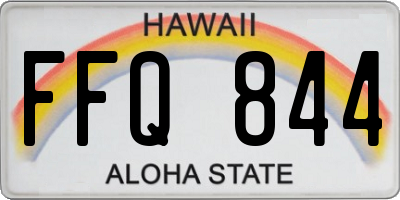 HI license plate FFQ844