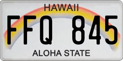 HI license plate FFQ845