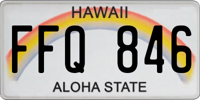 HI license plate FFQ846