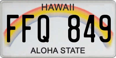 HI license plate FFQ849