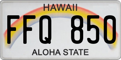 HI license plate FFQ850