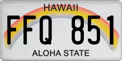 HI license plate FFQ851