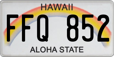 HI license plate FFQ852