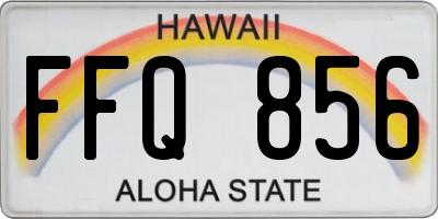 HI license plate FFQ856