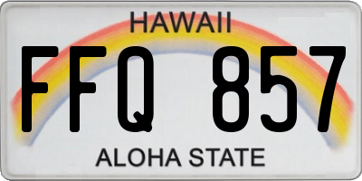 HI license plate FFQ857
