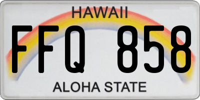 HI license plate FFQ858