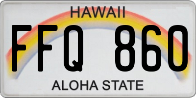 HI license plate FFQ860