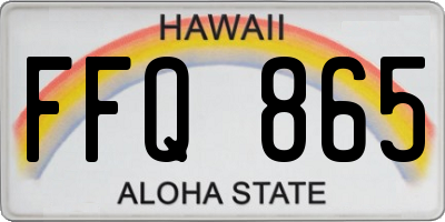 HI license plate FFQ865