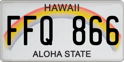 HI license plate FFQ866