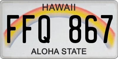 HI license plate FFQ867