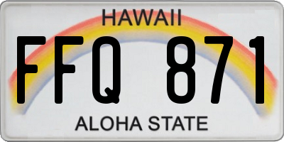 HI license plate FFQ871