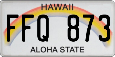 HI license plate FFQ873
