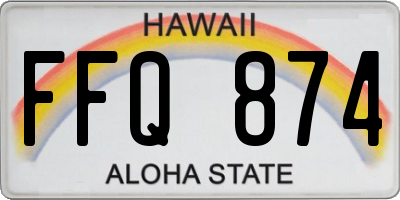 HI license plate FFQ874