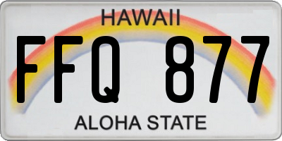 HI license plate FFQ877
