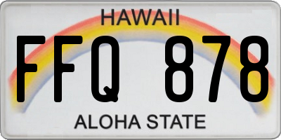 HI license plate FFQ878