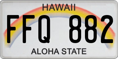 HI license plate FFQ882