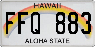 HI license plate FFQ883