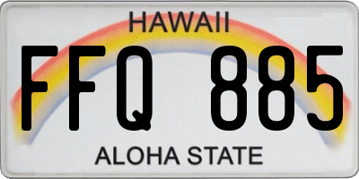 HI license plate FFQ885