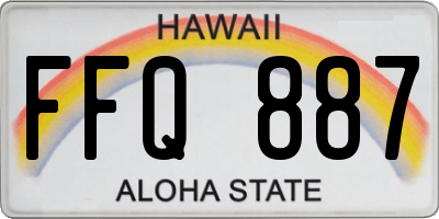 HI license plate FFQ887