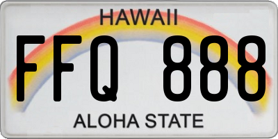 HI license plate FFQ888