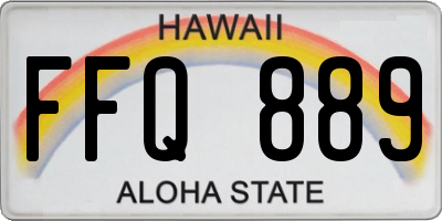 HI license plate FFQ889