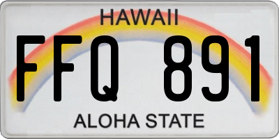 HI license plate FFQ891