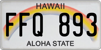 HI license plate FFQ893