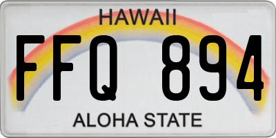 HI license plate FFQ894