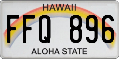 HI license plate FFQ896