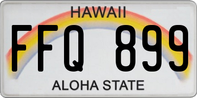 HI license plate FFQ899