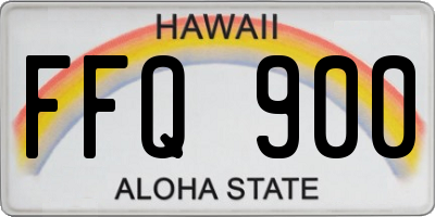HI license plate FFQ900