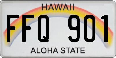 HI license plate FFQ901