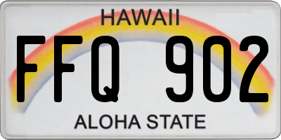 HI license plate FFQ902