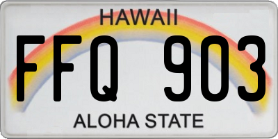 HI license plate FFQ903