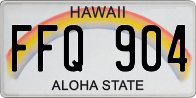 HI license plate FFQ904