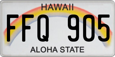 HI license plate FFQ905