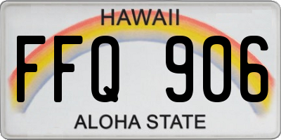 HI license plate FFQ906