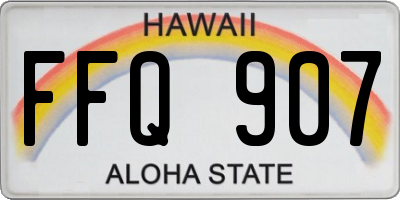 HI license plate FFQ907