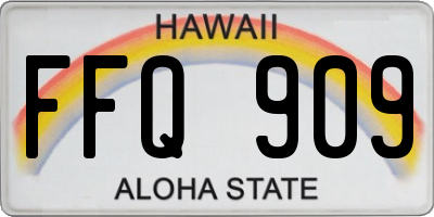 HI license plate FFQ909
