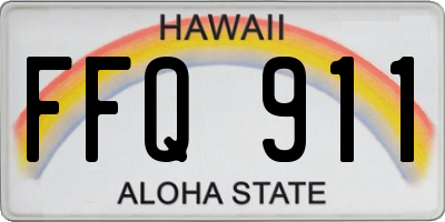 HI license plate FFQ911