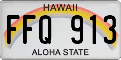 HI license plate FFQ913