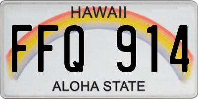HI license plate FFQ914