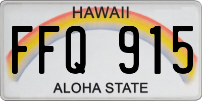 HI license plate FFQ915