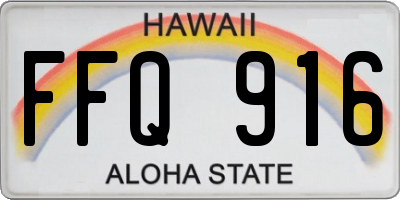 HI license plate FFQ916