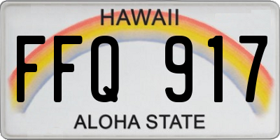 HI license plate FFQ917