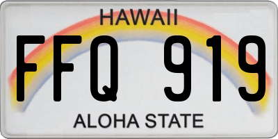 HI license plate FFQ919